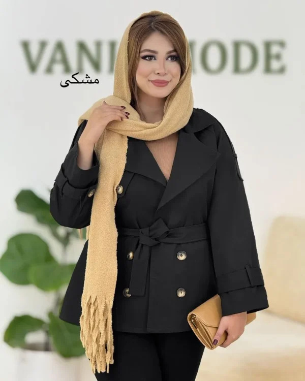 بارانی آستردار کتان کجراه کدH395