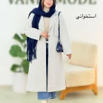 بارانی بلند بند دار یقه انگلیسی کد h638