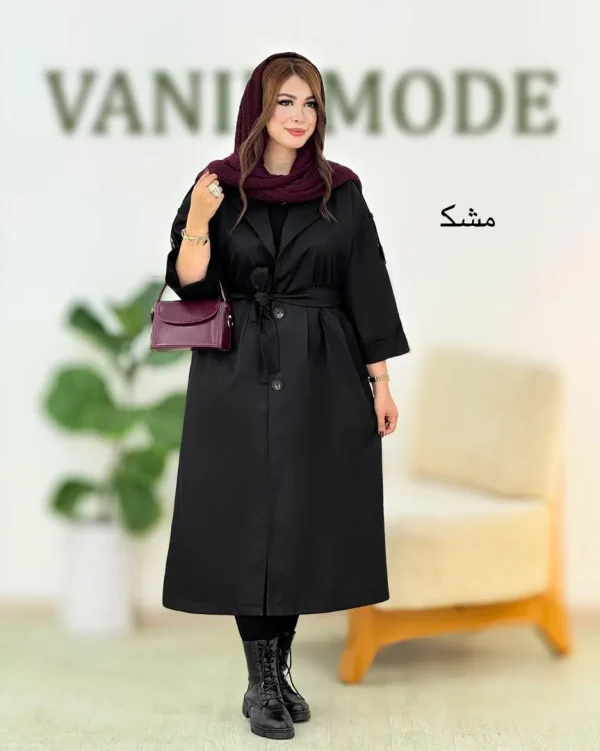 ترنچ کت جلو چین دار کد H619