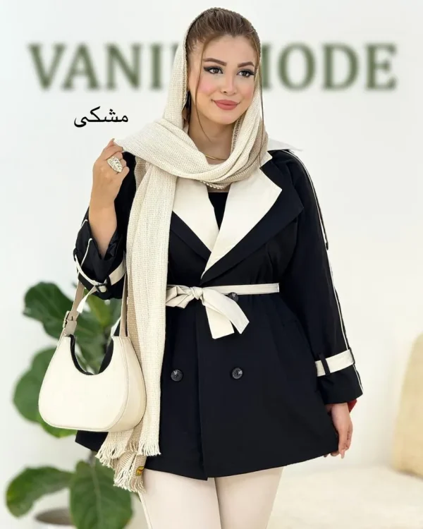 بارانی مموری آستردار بنددار کد h513
