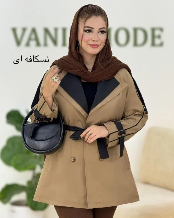 بارانی مموری آستردار بنددار کد h513