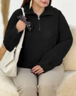 بافت نیم زیپ زنانه کد h544_2