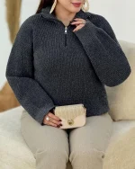 بافت نیم زیپ زنانه کد h544_4