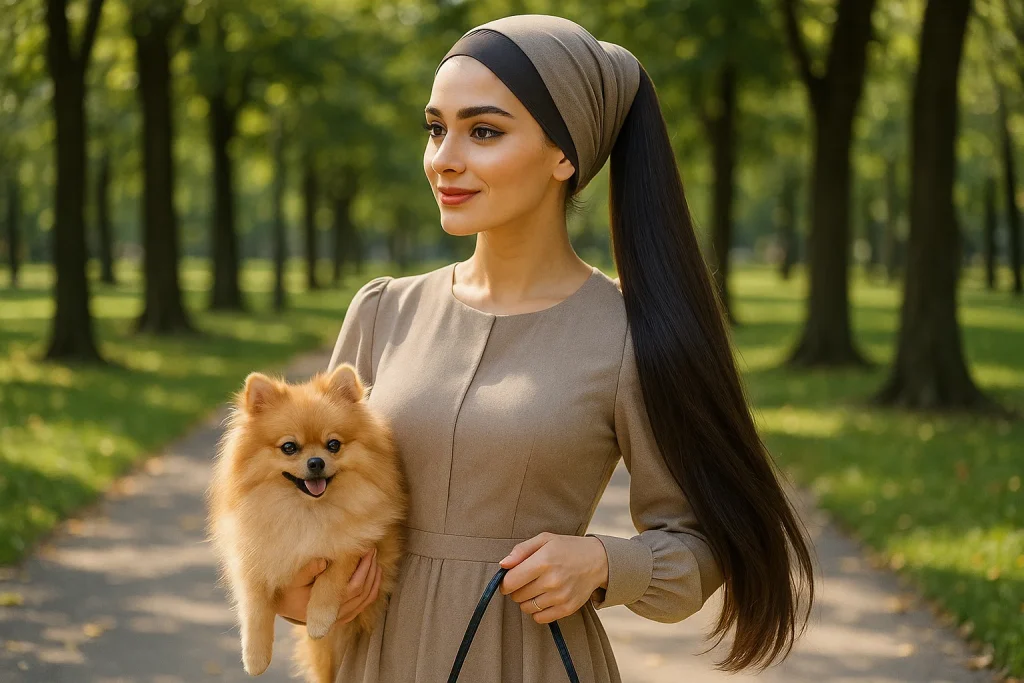 بستن مو دم اسبی زیر شال