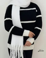 بلوز بافت آستین مچ دار راه راه کد H625_5