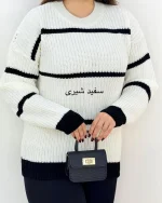 بلوز بافت آستین مچ دار راه راه کد H625_7