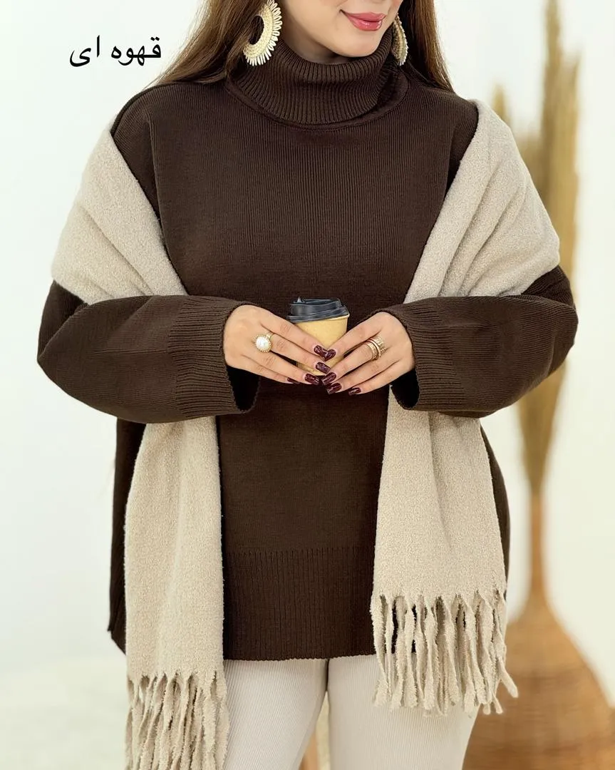 بلوز بافت یقه اسکی زنانه کد h674