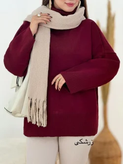 بلوز بافت یقه اسکی زنانه کد h674