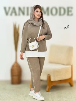 بلوز دو تیکه و شلوار پیلی دار کد h679