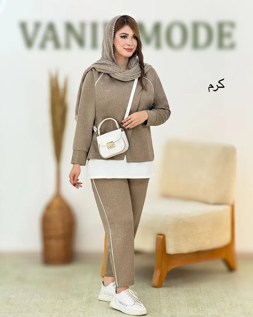 بلوز دو تیکه و شلوار پیلی دار کد h679_1 بلوز دو تیکه و شلوار پیلی دار کد h679