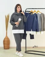 بلوز دو تیکه و شلوار پیلی دار کد h679_5