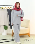 بلوز شلوار بافت فینگر دار زنانه کد H624_2