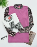 بلوز فانریپ آستین پلنگی کد h643_1