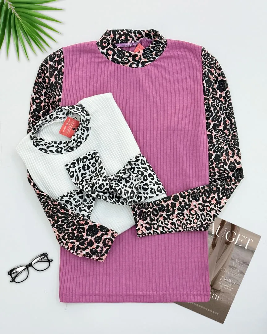 بلوز فانریپ آستین پلنگی کد h643_1 بلوز فانریپ آستین پلنگی کد h643