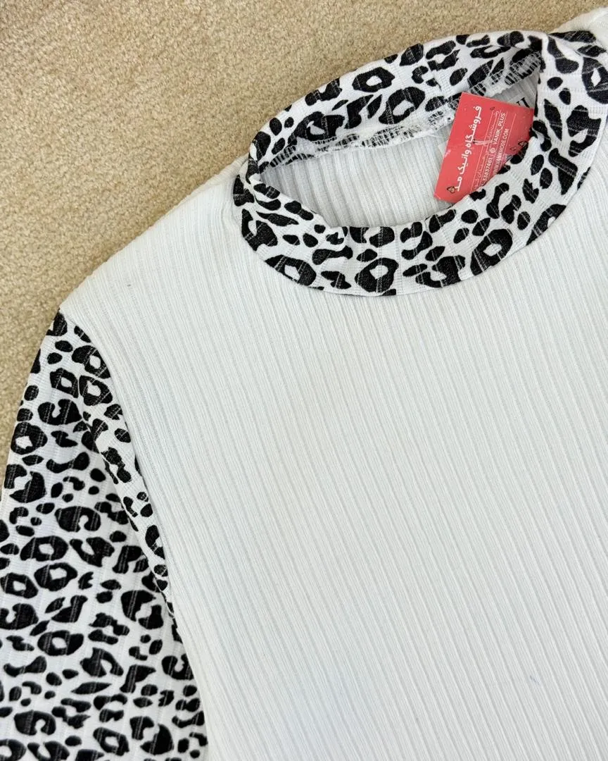 بلوز فانریپ آستین پلنگی کد h643_2 بلوز فانریپ آستین پلنگی کد h643