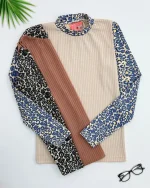 بلوز فانریپ آستین پلنگی کد h643_5