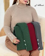 بلوز یقه اسکی آستین دکمه نما h626_6
