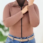 بلوز یقه اسکی جلو زیپ کد h631