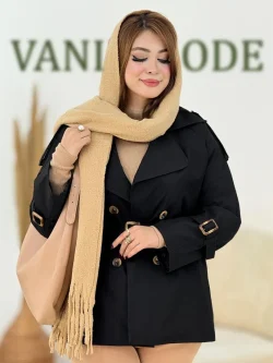 ترنج کت والان دار یقه انگلیسی کد h673