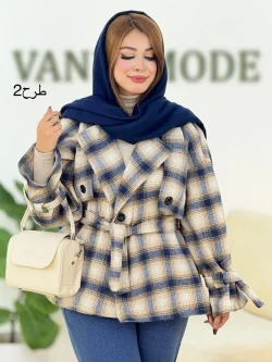 ترنج کت چهار خونه آستین بند دار کد h606