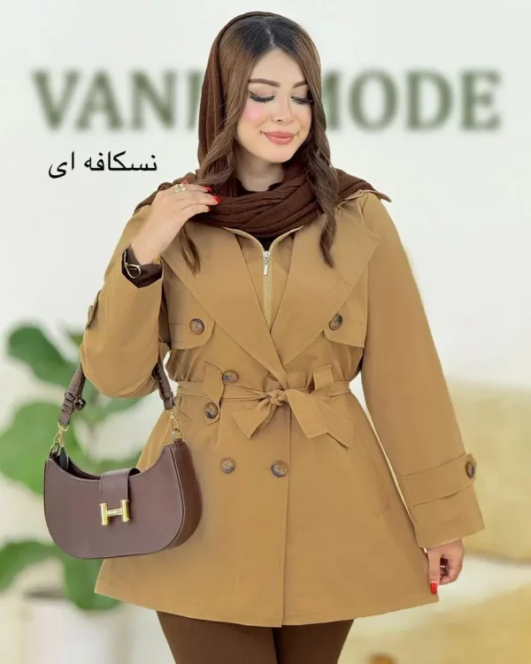 ترنچ کت آستر دار مموری کد h444