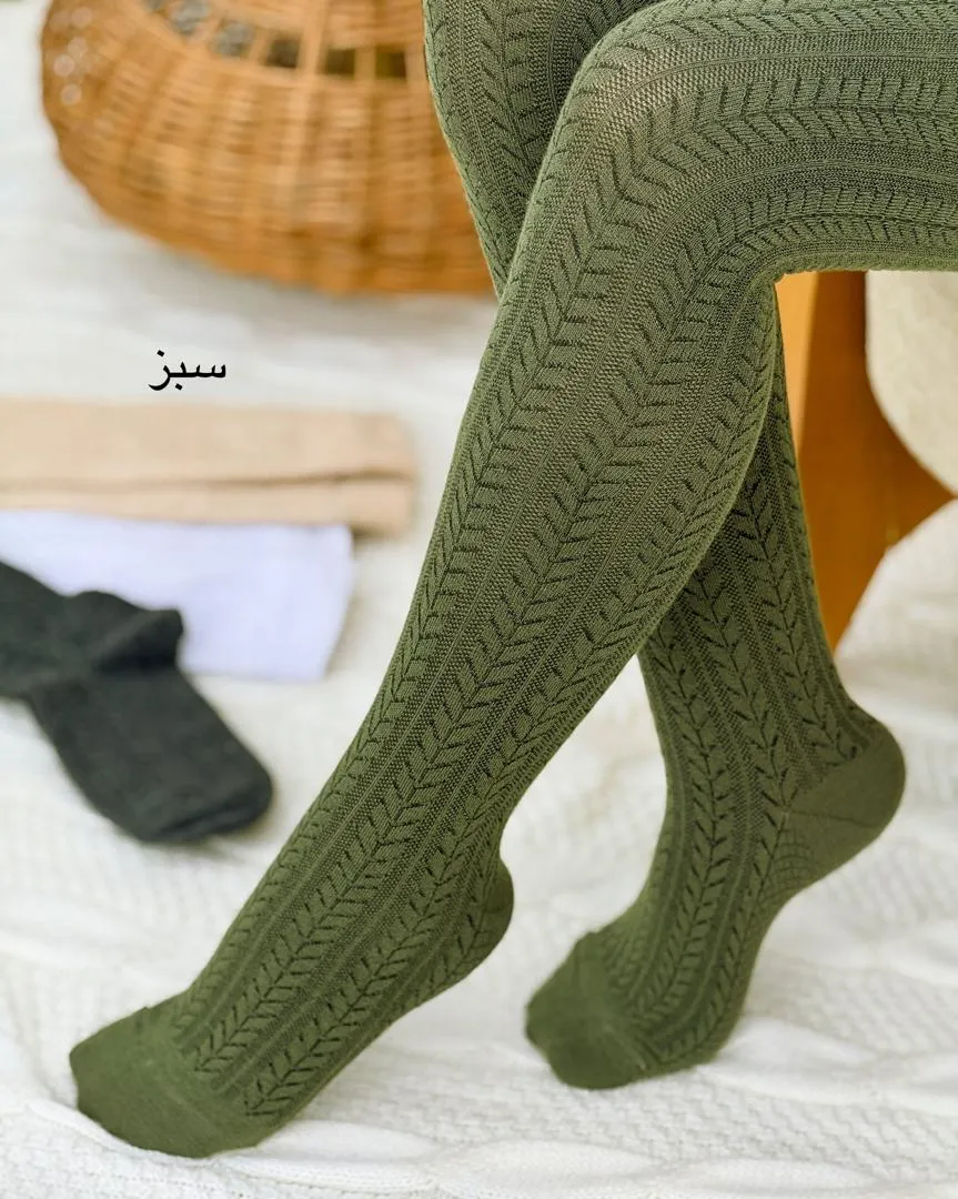 جوراب بافت گندمی بلند کد H651_1 جوراب بافت گندمی بلند کد H651