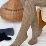 جوراب بافت گندمی بلند کد H651
