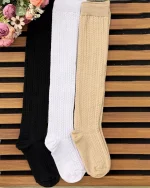 جوراب بافت گندمی بلند کد H651_4