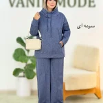 دورس یقه بنددار و شلوار پیلی دار کد h488
