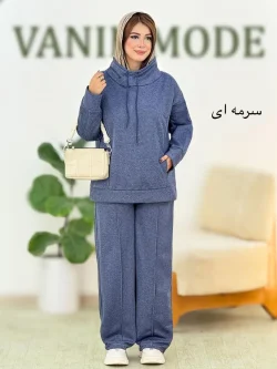دورس یقه بنددار و شلوار پیلی دار کد h488
