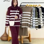 ست بلوز بافت و شلوار نیم بگ کد h548
