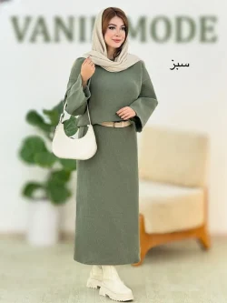 ست بلوز دامن پاین چاکدار بافت کد h543