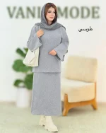 ست بلوز دامن پاین چاکدار بافت کد h543_8