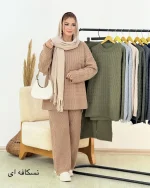 ست بلوز شلوار بغل چاکدار بافت کد h533 (2)