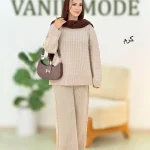 ست بلوز شلوار بغل چاکدار بافت کد h533