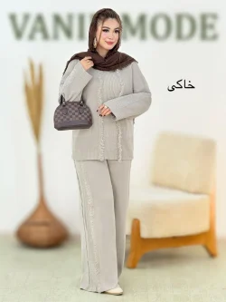 ست بلوز شلوار جلو ریش دار کد h649
