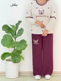 ست بلوز شلوار طرح پروانه کد H552