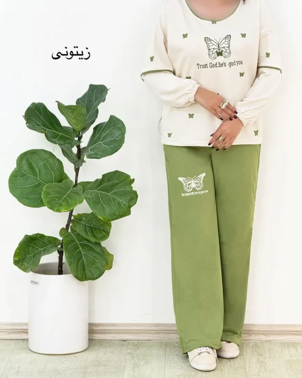 ست بلوز شلوار طرح پروانه کد H552