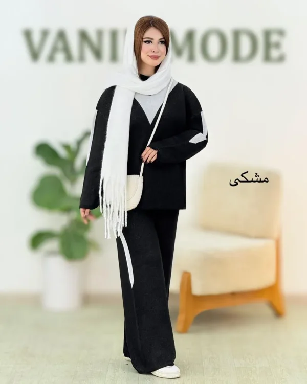 ست بلوز شلوار یقه گرد مثلثی کد h460