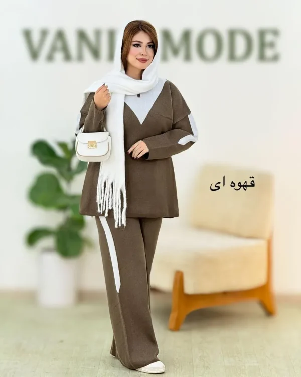 ست بلوز شلوار یقه گرد مثلثی کد h460