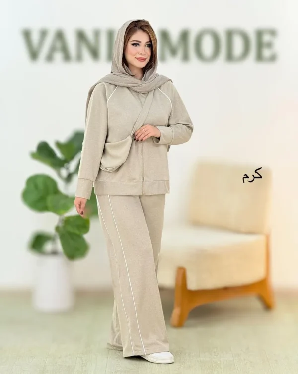 ست سویشرت شلوار فلامنت کیفدار کد h620