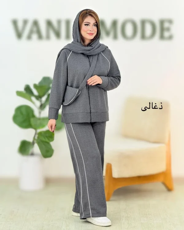 ست سویشرت شلوار فلامنت کیفدار کد h620