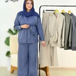 ست سویشرت شلوار فلامنت کیفدار کد h620