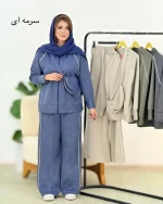 ست سویشرت شلوار فلامنت کیفدار کد h620 (5)