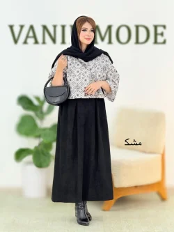 ست کت و سارافون یقه دار کد h489