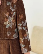 ست کت گلدوزی و دامن پیلی دار کد h676 2