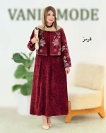 ست کت گلدوزی و دامن پیلی دار کد h676_3