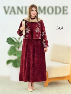 ست کت گلدوزی و دامن پیلی دار کد h676