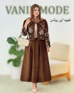 ست کت گلدوزی و دامن پیلی دار کد h676_4