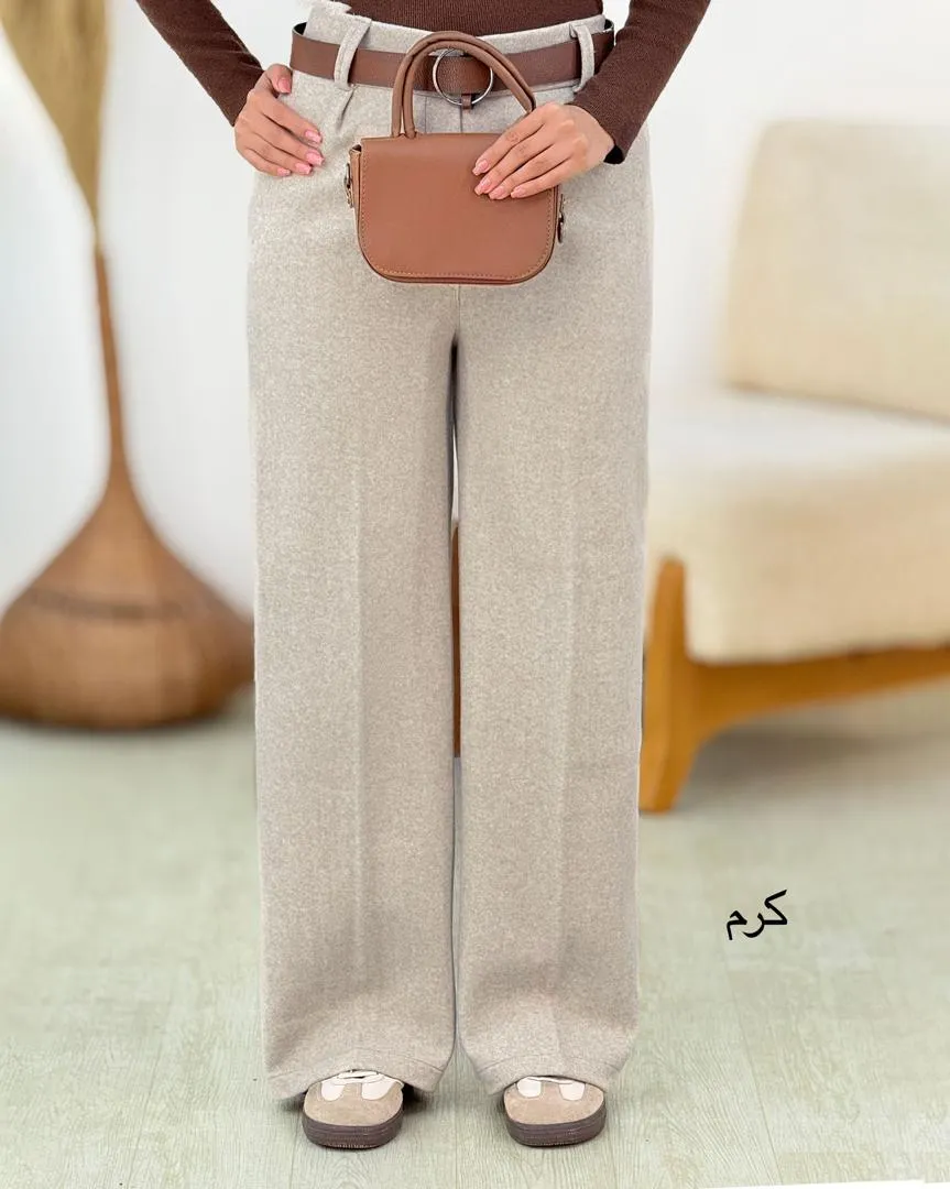 شلوار فوتر بگ پیلی دار کد h634_10 شلوار فوتر بگ پیلی دار کد h634